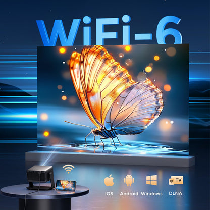 AMEELA 1080P Beamer – 30000 Lumen, 4K, Smart WiFi, Autofokus