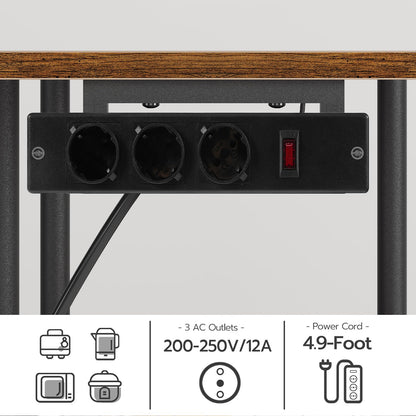 HOOBRO EBF07CHB01 Küchenregal – mit Steckdosen, Vintagebraun
