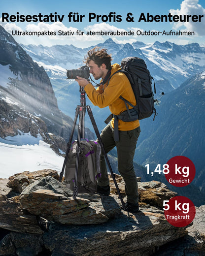 Rollei Compact Traveler No. 2 Kamerastativ mit Kugelkopf, schwarz