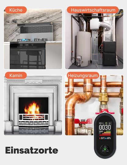 MOES 4-in-1 CO- & Gasmelder mit Stecker – Haus & Wohnmobil