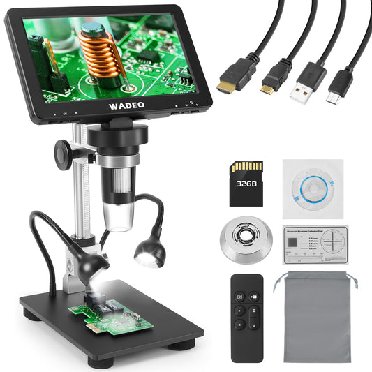 WADEO 7" LCD Digitalmikroskop: 7-Zoll-LCD-Display, HDMI, USB. Dient zur visuellen Inspektion und Dokumentation von Objekten.