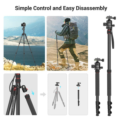 SMALLRIG 3935 Kamerastativ, Aluminium-Dreibein & Einbeinstativ, 15 kg