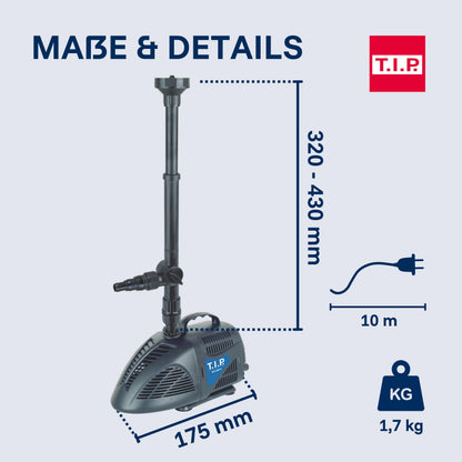 T.I.P. Wasserspielpumpe WPS 1000 R Teichpumpe 1.000 l/h