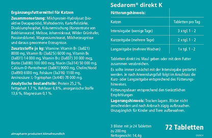 Almapharm sedarom direkt h Ergänzungsfutter Hund - 120 Tabletten