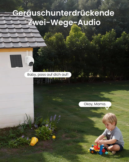 ieGeek S7 Überwachungskamera Aussen 2K 360° PTZ mit Solarpanel