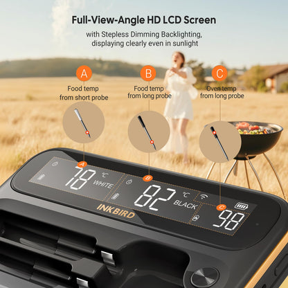 Inkbird INT-12-BW Grillthermometer kabellos mit WLAN und Bluetooth