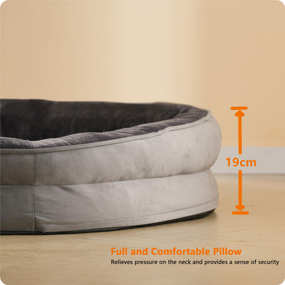 HMTOPE Orthopädisches Hundebett für grosse Hunde – 122x90cm, Dunkelgrau