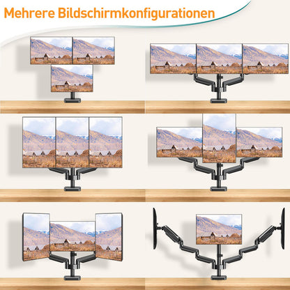 ELIVED EV006 Monitor Halterung - 3 Monitore Gasdruckfeder
