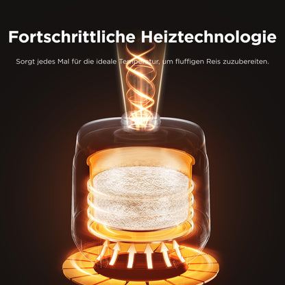 Midea Digitaler Reiskocher 2L Klein Multicooker – Schwarz/Silber