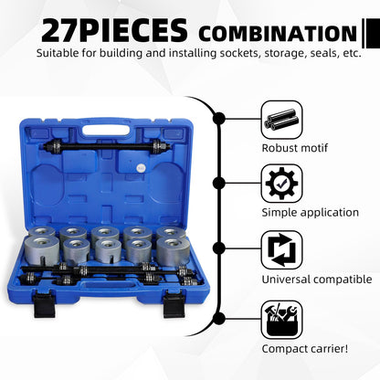 CCLIFE Einpresswerkzeug Silentlager – 22 Druckstücken & 5 Spindeln
