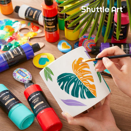 Shuttle Art Acrylfarben Set, 18 Farben à 250 ml, hochpigmentiert