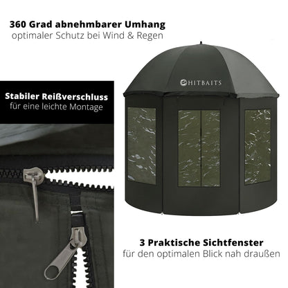 Hitbaits Angelschirm Sturmfest Wasserdicht - Mit Fenster