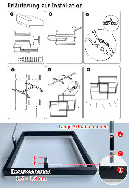 SEATAIN LED Deckenleuchte dimmbar Holz schwarz 47cm