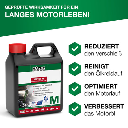 MATHY M Motoröl-Additiv – Verschleissschutz für Motoren 2,5 L