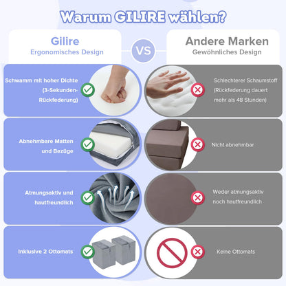 Gilire 2025 Modulares Kinderspielsofa – 7 Bausteine