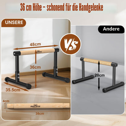 RELIFE Dip Station Parallettes Dip Barren, höhenverstellbar, schwarz