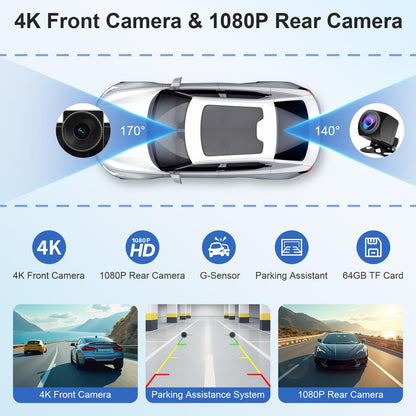 DriveView 10,26 Zoll Wireless Carplay/AA Display + 4K Dashcam