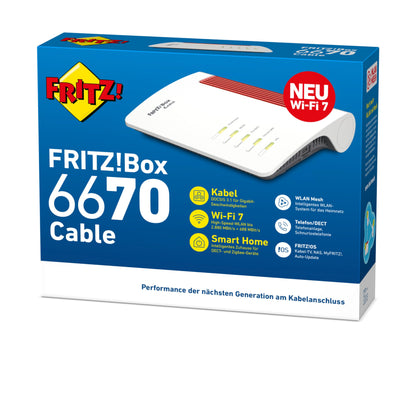 FRITZ!Box 6670 Cable WLAN Router für Kabelanschluss – Wi-Fi 7
