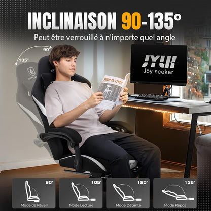 GTPLAYER Gaming Stuhl, ergonomischer Bürostuhl aus Stoff, schwarz
