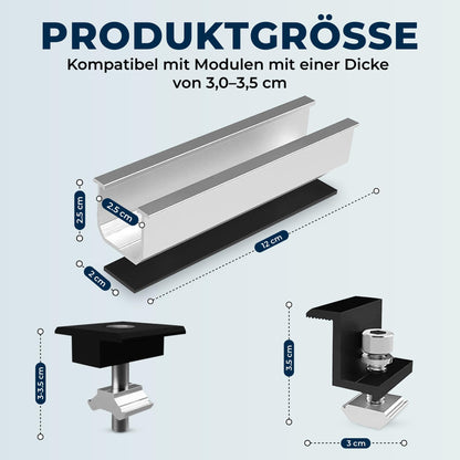 ANFIL Solarpanel Halterung für Flachdach und Metalldach, verstellbar