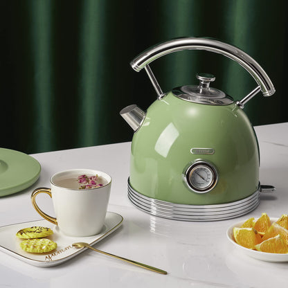 Wiltal Frühstücks-Set Toaster Wasserkocher Edelstahl Retro Grün