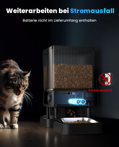 oneisall Futterautomat Katze 5L mit WiFi, 2 Näpfe und App-Steuerung