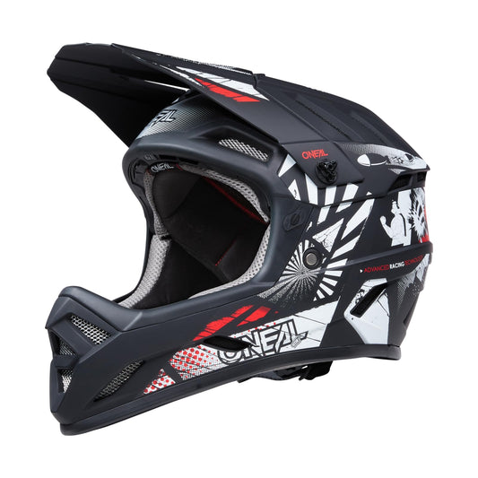 O'NEAL Backflip Helmet Boom MTB Downhill Helm - Schwarz Weiss XS