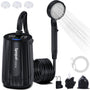 Spopal Campingdusche mit Pumpe, tragbar, 10000 mAh, IPX8 – mit Duschkopf und Schlauch