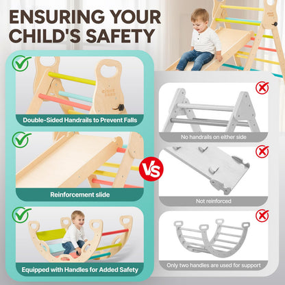 Giant bean Kletterdreieck Indoor 5-in-1 Montessori – Regenbogen S