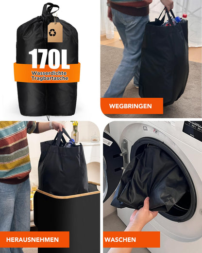 SOUTHGATE Pfandflaschen Sammelbehälter 2 Fächer 170L Schwarz Faltbar