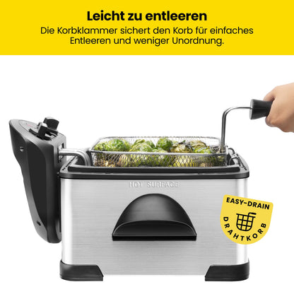 Chefman 4,3L Fritteuse XL – Edelstahl, Timer & Temp. einstellbar