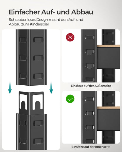 SONGMICS Schwerlastregal GLR044B02, 2er Set, Stahl, 160 cm, schwarz