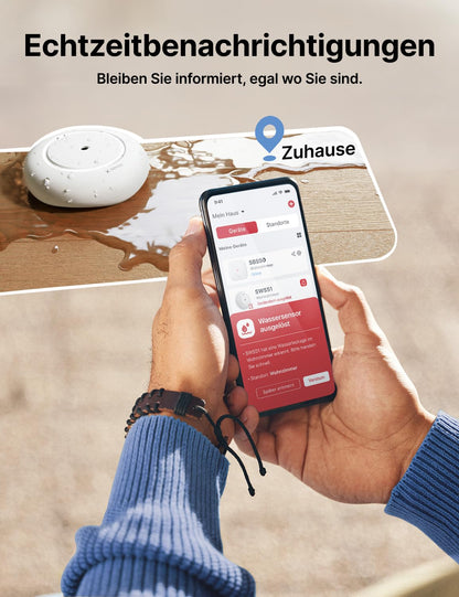 X-Sense Smart Wassermelder SWS55, WLAN Wassersensor mit 110 dB Alarm
