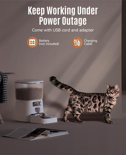 oneisall Futterautomat Katze WiFi 3,5 L, App-Steuerung, Edelstahlnapf