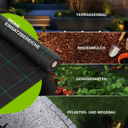 LILENO HOME Anti-Unkrautgewebe Gartenfolie 100g/m² – 1x200m