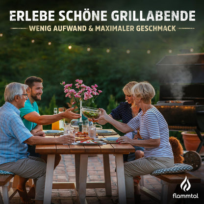 flammtal Grillplatte 4mm Edelstahl Plancha 40x30cm – Set