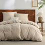 BEDSURE Bettwäsche Set 135x200 cm Baumwolle 4teilig Hazeltaupe, braun mit Zweiton-Effekt, Bettbezug und Kissenbezug