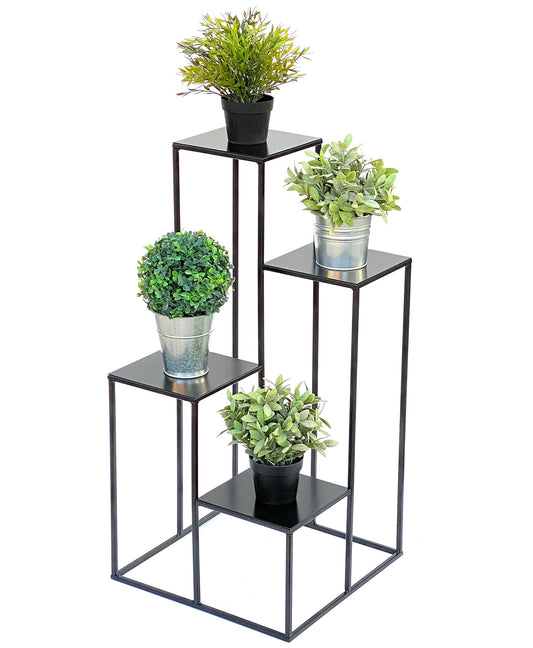 DanDiBo Blumentreppe Metall Schwarz 82cm – Moderner Blumenständer