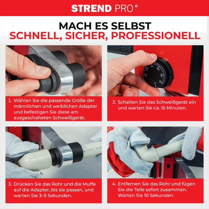 STREND PRO Muffenschweissgerät 1500W für Kunststoffrohre Ø20-63mm