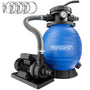 MONZANA Sandfilteranlage SF12K Sandfilterpumpe mit Top-Mount 7-Wege-Ventil und Druckanzeige