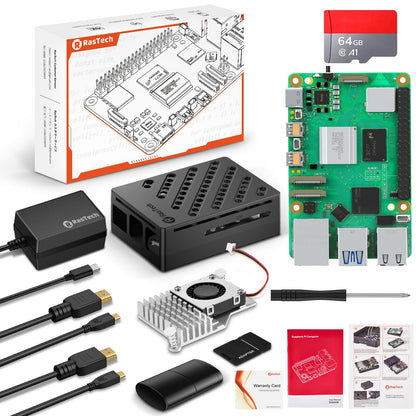 RasTech Raspberry Pi 5 8GB Kit – 64GB Edition mit Active Cooler