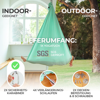 Yosana Hängematte Nylon Tuch Komplettset 5m x 2.6m - Mintgrün