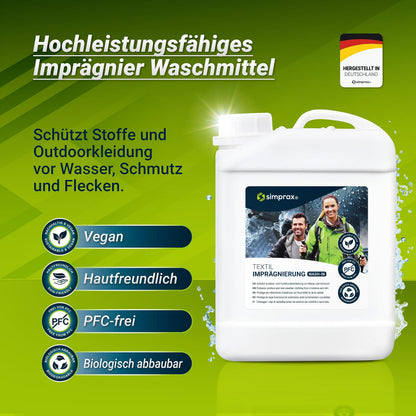 simprax Einwaschimprägnierung für Funktions- und Outdoortextilien