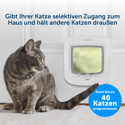 PetSafe Mikrochip Katzenklappe Weiss – Selektiver Zugang
