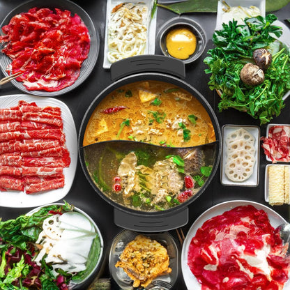 Food Party Elektrischer Hot Pot 6L, 1200W, doppelseitig mit Deckel