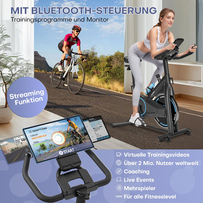 SLUNSE Leises Hometrainer Ergometer – Fitnessbike mit APP