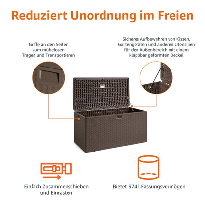 Amazon Basics Deckbox DB99 Aufbewahrungsbox Terrasse 375 l braun