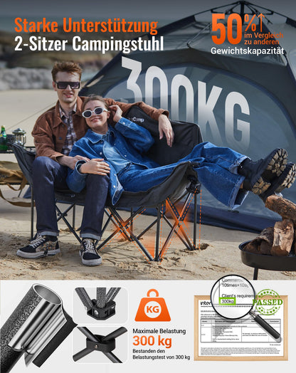 KingCamp Camping Sofa Faltbar 2 Sitzer - Gepolstert Hochlehner