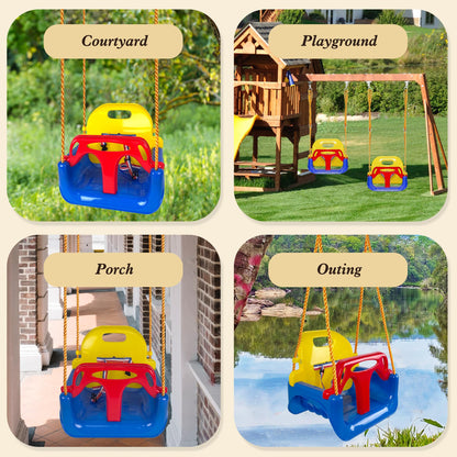 KINSPORY Kinderschaukel 3-in-1 Babyschaukel mitwachsend Dunkelblau