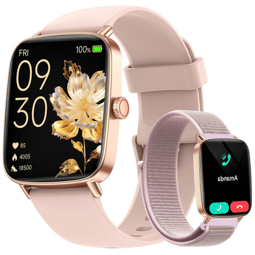 Fitpolo Smartwatch Damen Herren mit Telefonfunktion, 1,85 Zoll, IP68 – Fitnessuhr mit HD-Display und Herzfrequenzmessung
